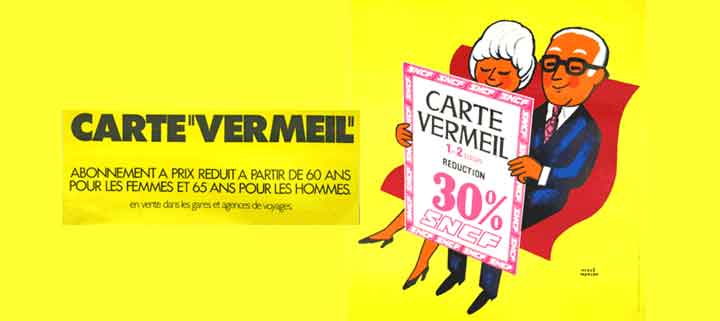 Carte vermeil : carte de réduction pour le train à destination des