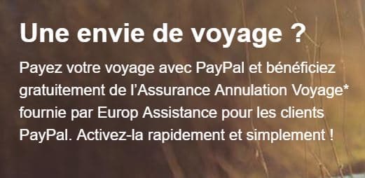 Votre Assurance Annulation Voyage Gratuite Avec Paypal