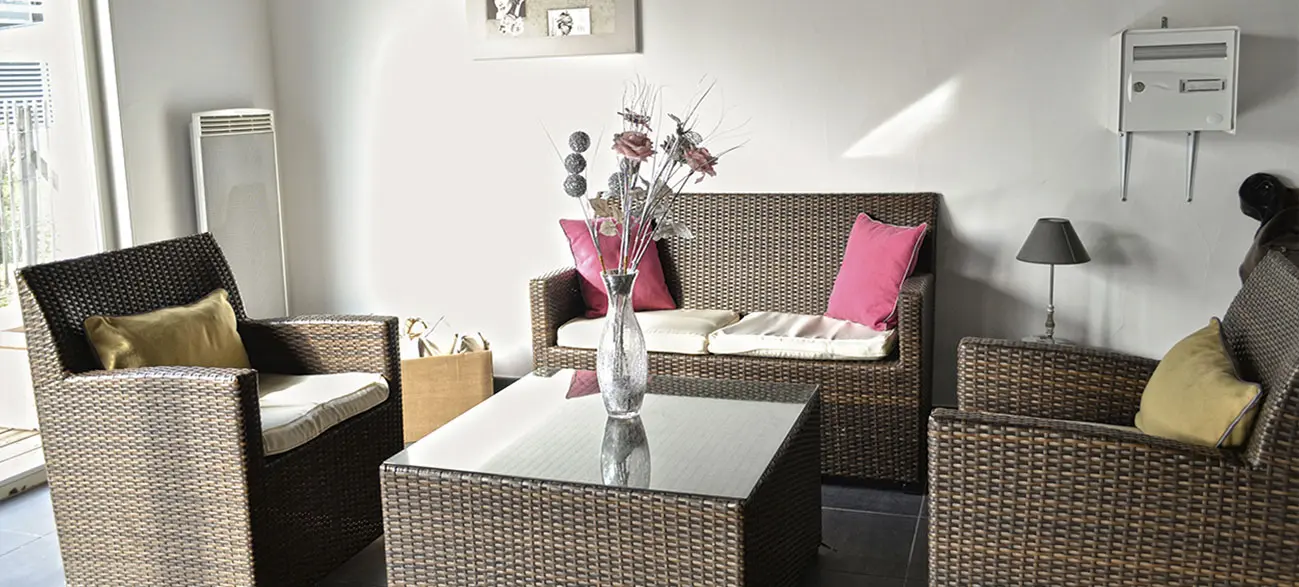 Coin salon dans un appartement d'une résidence hôtel à Aix Les Bains
