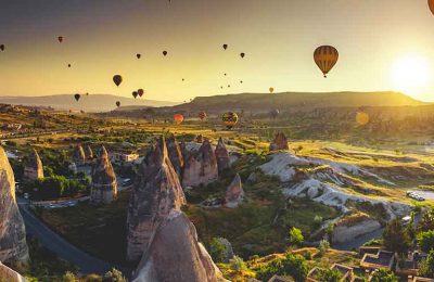 Vol montgolfières dans la vallée de Cappadoce en Turquie