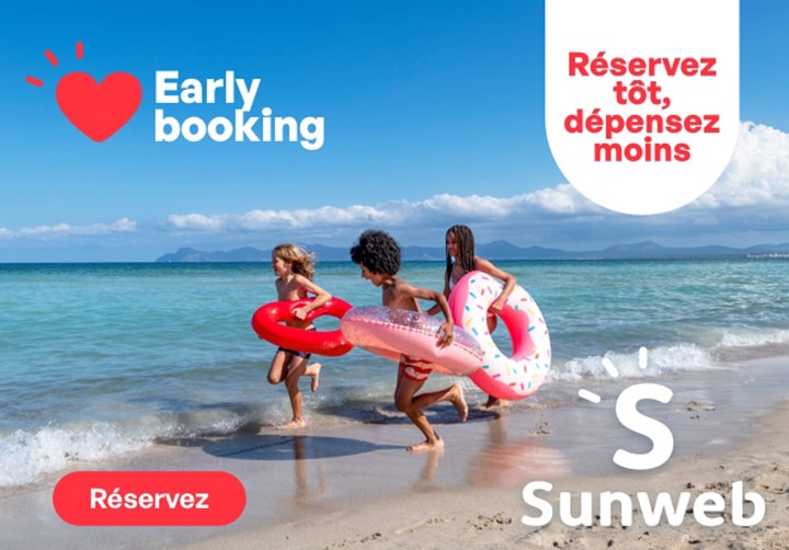 Sunweb Reklam Offre promo première minute chez Sunweb pour les vacances d'été